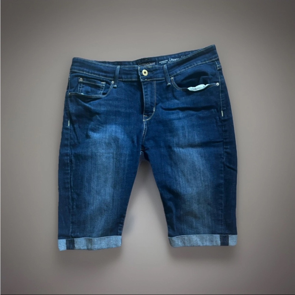 Denizen From Levis Modern Skinny Shorts Cuffed Hem Low Rise Size 12